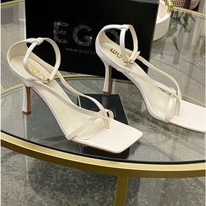WHITE Stretch Strap Sandal